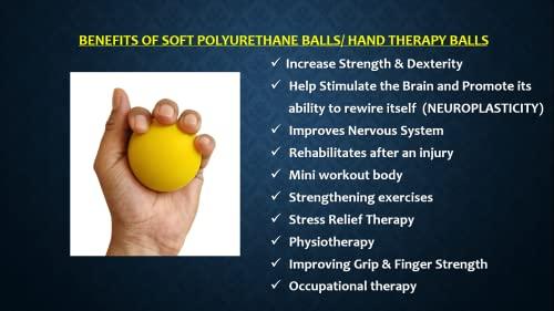 SREE FOAMS PHYSIOTHERAPY HAND EXERCISE BALL (YELLOW DIA 6CM)/POLYURETHANE SOFT BALL/YOGA MASSAGE EXERCISE BALL/FINGER STRENGTH HAND THERAPY AND REHABILITATION