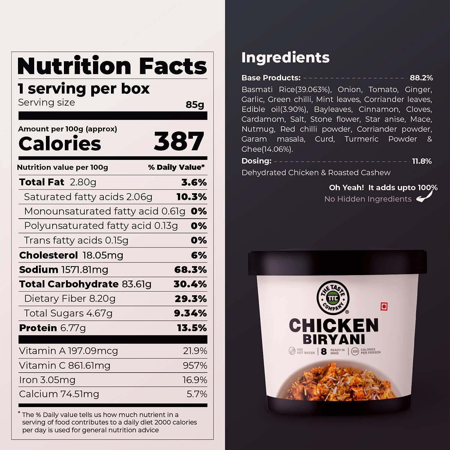 TheTasteCompany TheTasteCompany Chicken Biryani - Ready to Eat | Instant Food | Taste Company (Pack of 3)