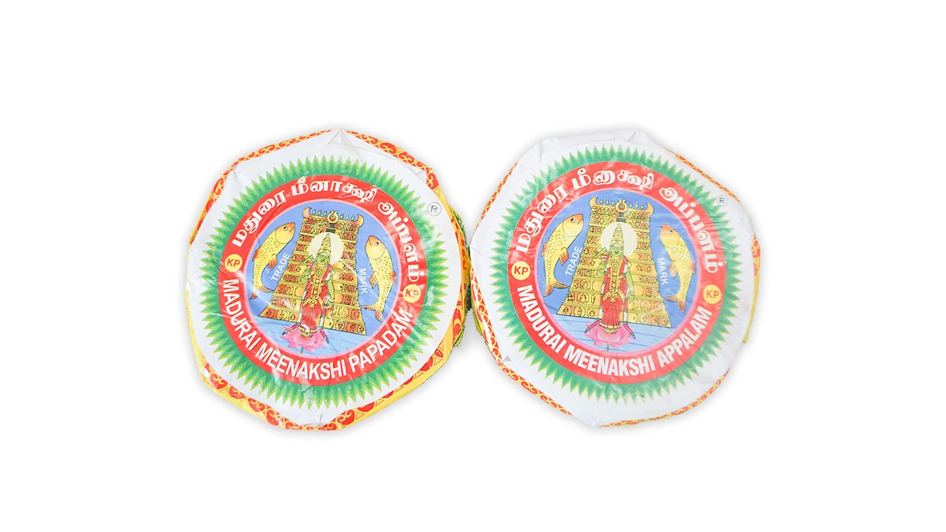 MADURAI MEENAKSHI Madurai Meenakshi Appalam Papad |300g x Pack of 2 ( No-02)-Traditional Homemade / Papad/ Appalam /Papad Plain Indian Papad /Madurai Happala South Indian Papad Papadam Snack for Meals