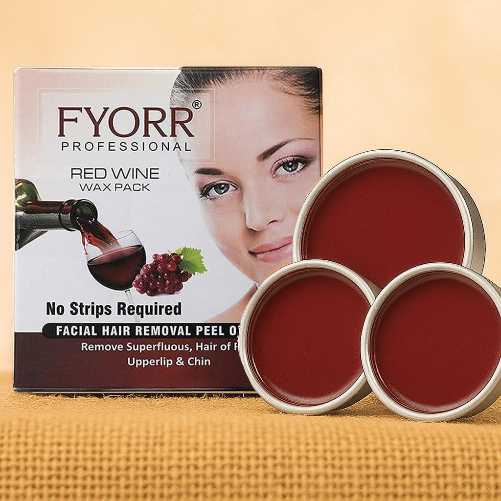 FYORR Fyorr Facial Katori Peel-Off Wax Combo of 3 Red Wine - 80gm each