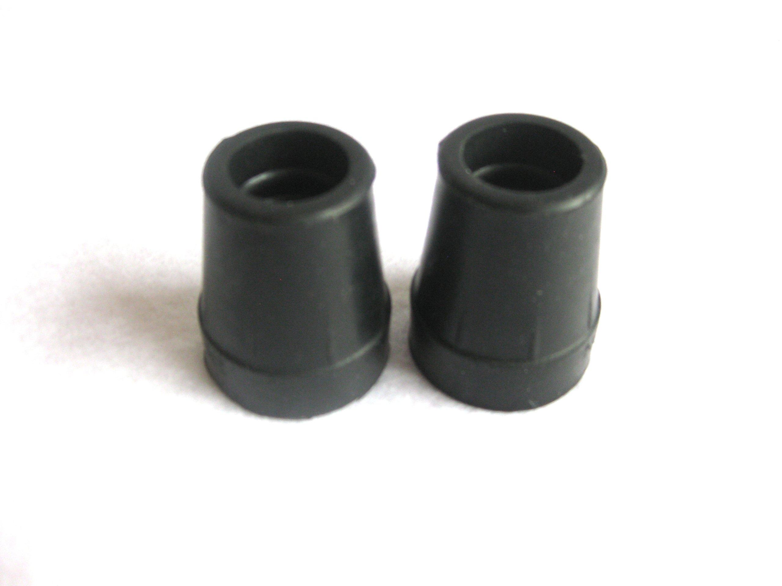 HARVY Harvy 5/8" Heavy Duty Black Rubber Replacement Cane Tip. (2 Pack)