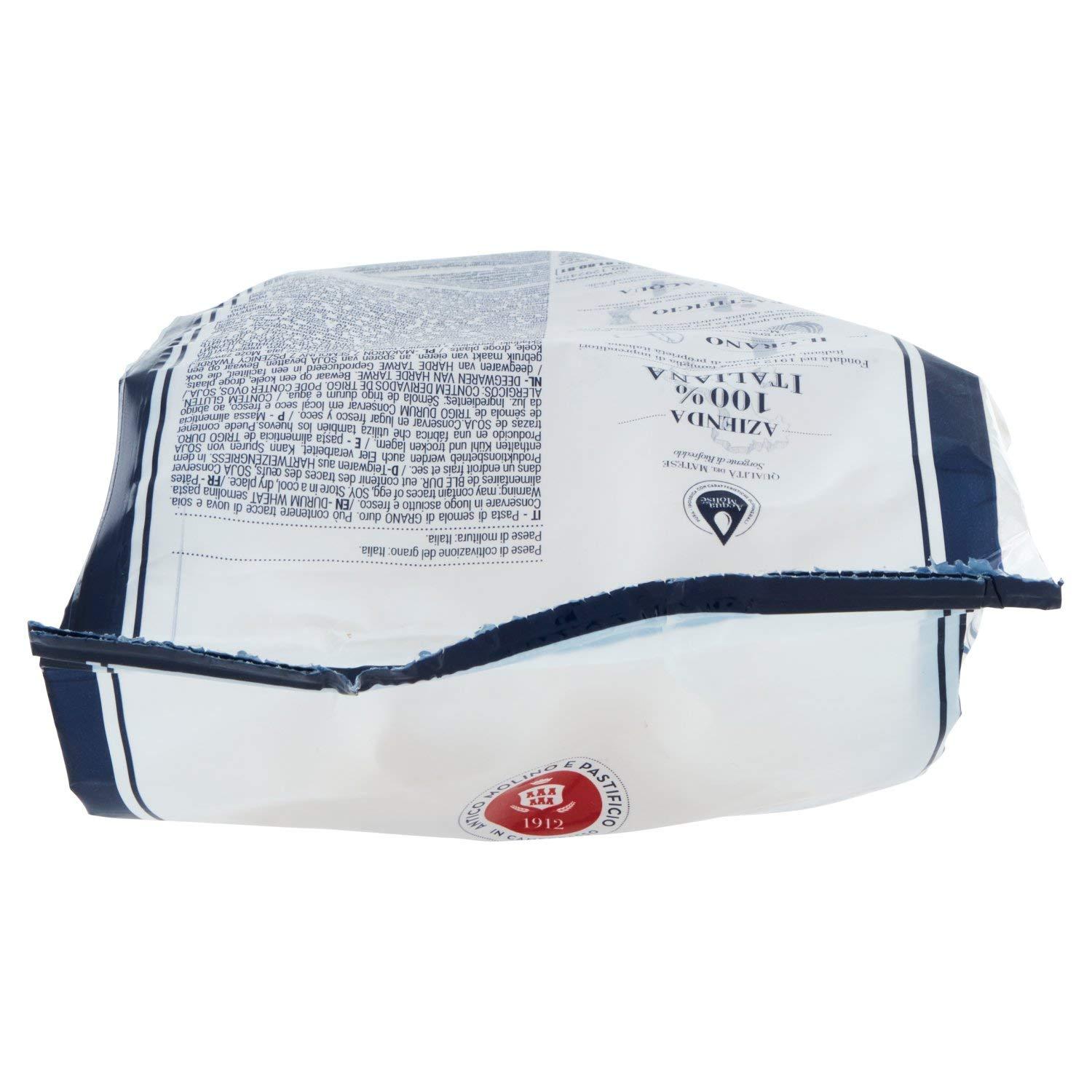 La Molisana La Molisana Paccheri N°316, Durum Wheat Semolina Pasta, 500 g, Cream, (35113)