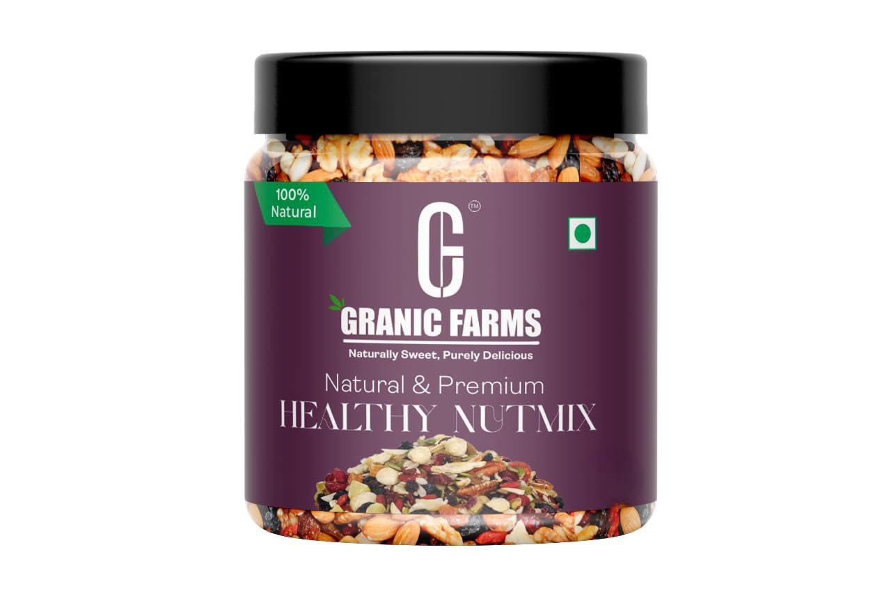 GRANIC FARMS Granic Farms Dry Fruits Combo Pack of 1.2kg | Almonds | Cashews | Pistachios | Raisins | Anjeer | Mixed Nuts| 200gram Each - All Premium Fresh and Healthy| Hampers for Employees, Dry Fruits Gift Pack|