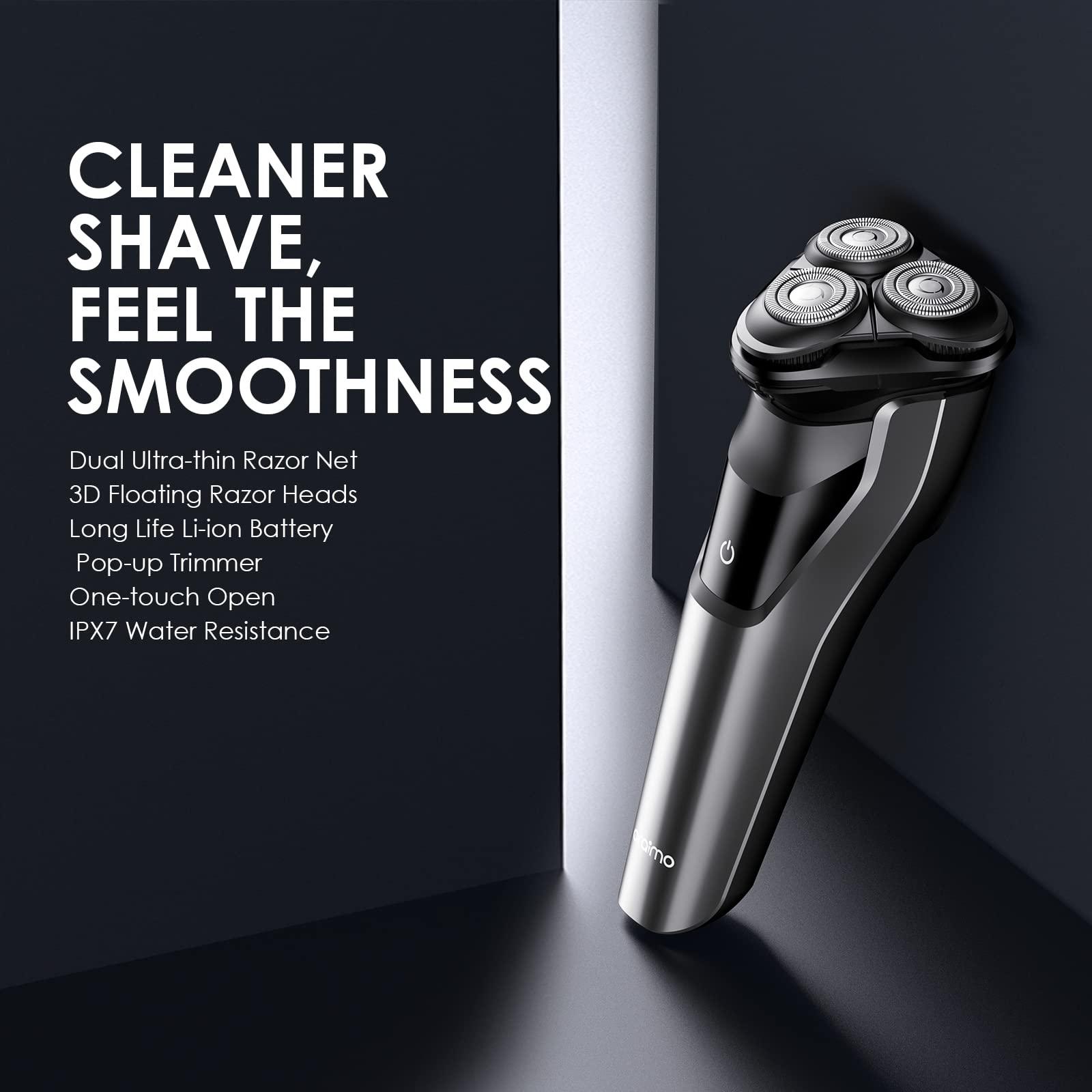 Oraimo Oraimo SmartShaver 2 Premium Cordless Electric Shaver for men,Wet & Dry Electric Shaver with Pop-Up Trimmer,Super Fast Charge 60 minutes Runtime,Rechargable,3 Head 360° Rotary Shaver for Men