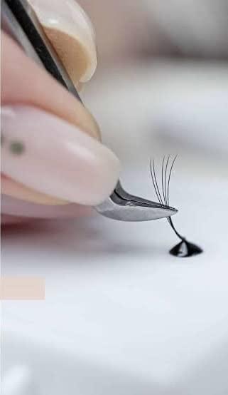 BID BID 2 Pieces Volume Tweezers Eyelash Extension Tweezers Curved Tip False Lash Tweezers Stainless Steel Precision Tweezers for Individual and 3D 6D Volume Eyelash Extension