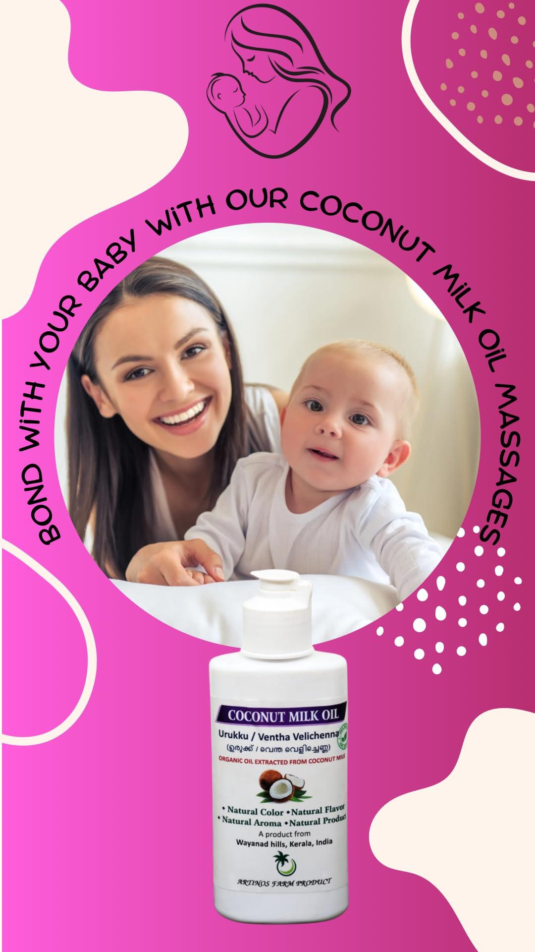 Artinos Farm Product Coconut Milk Oil - Pure, Organic and Natural oil from the hills of Kerala