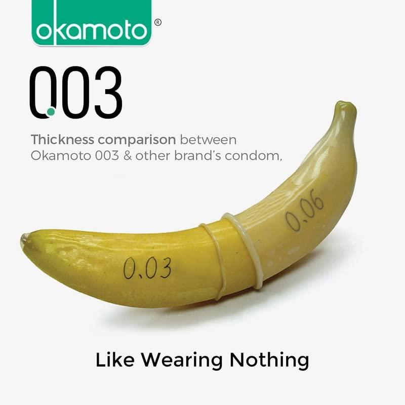 OKAMOTO Okamoto Condom | Ultra Thin Condoms for Men | Thinnest Premium Japanese Condoms | Made In Japan | 0.03 mm thin | 003 Platinum (Pack of 3)