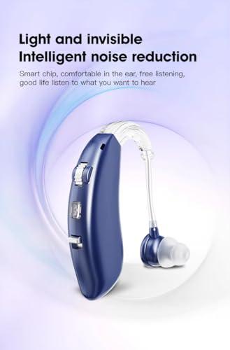 FASTWELL Fastwell F40 Hearing Aids Amplifier, Digital Sound Amplifier, Rechargeable for Adults Senior Small Sound Amplifier Noise Reduction and Feedback Cancellation (Blue)