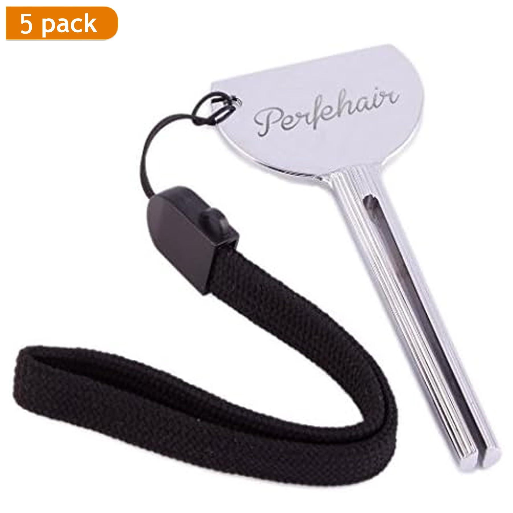 PERFEHAIR 5pcs Color Key Tube Squeezer, Salon Metal Toothpaste Tube Squeezer