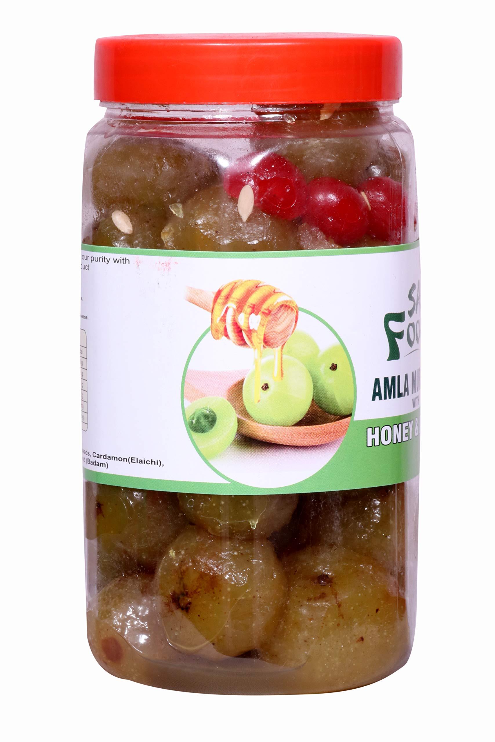 SAi Food SAi Food Homemade Organic Honey Amla Murabba with Honey Ingredient:, Fenugreek, Clove, Elam, Crystals, Cardamom (Elichie), Palm Good for Blood Circulation -900 Gram