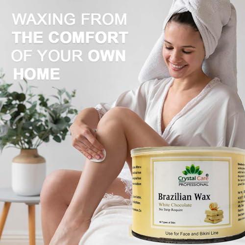 Crystal Care PROFESSIONAL Brazilian Wax | Premium Stripless Peel-Off Hair Removal Wax | Ideal for Bikini, Face, Eyebrows, Underarms, and Sensitive Areas | 300g Pack | Gentle and Effective | No Strips Needed | Achieve Smooth, Hair-Free Skin at Home