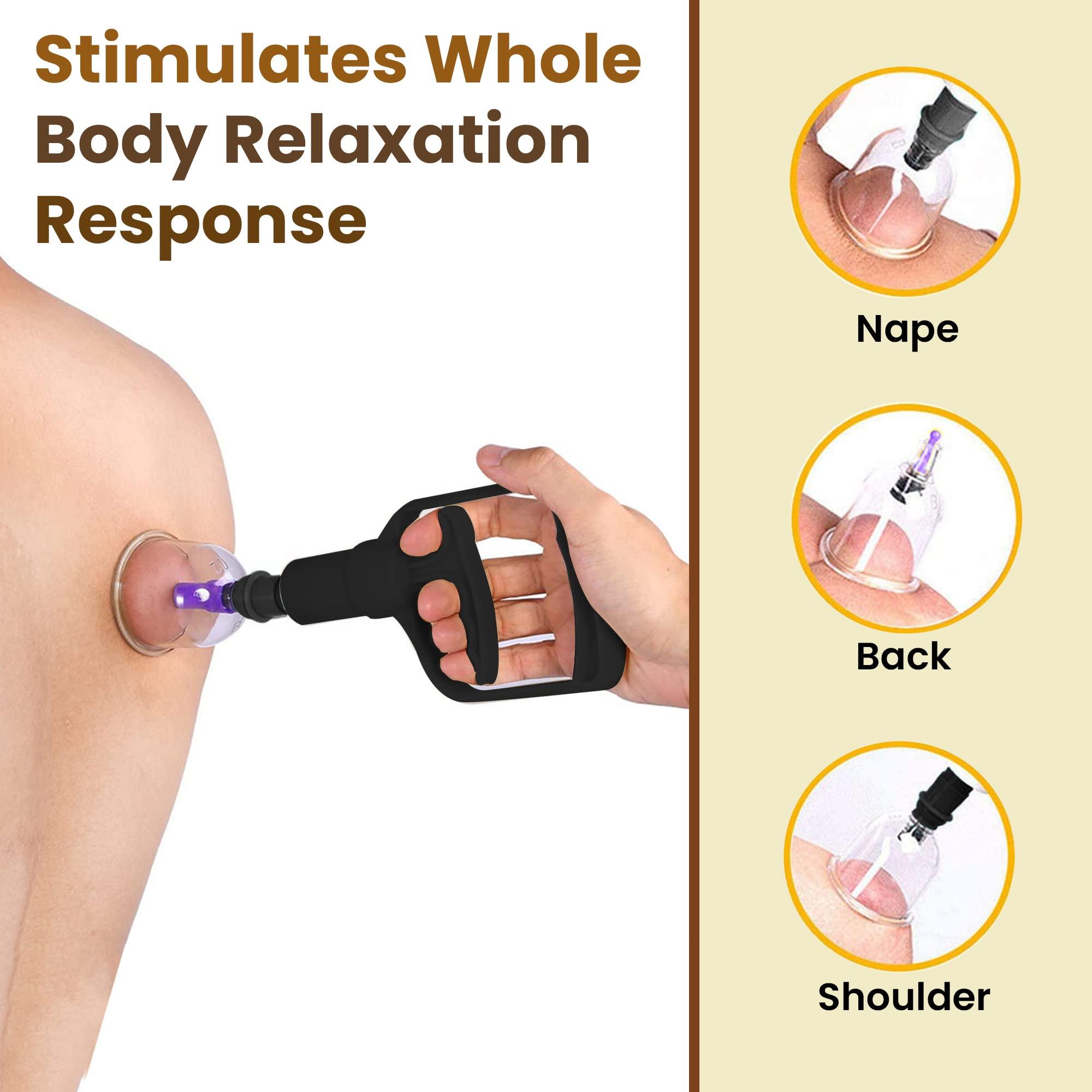 CRESCENT Crescent Hijama Set| Cupping Therapy Kit| Hijama Cupping Set with Pump and 6 Cups (1 Pair, Size 1-6), 1 White Pump