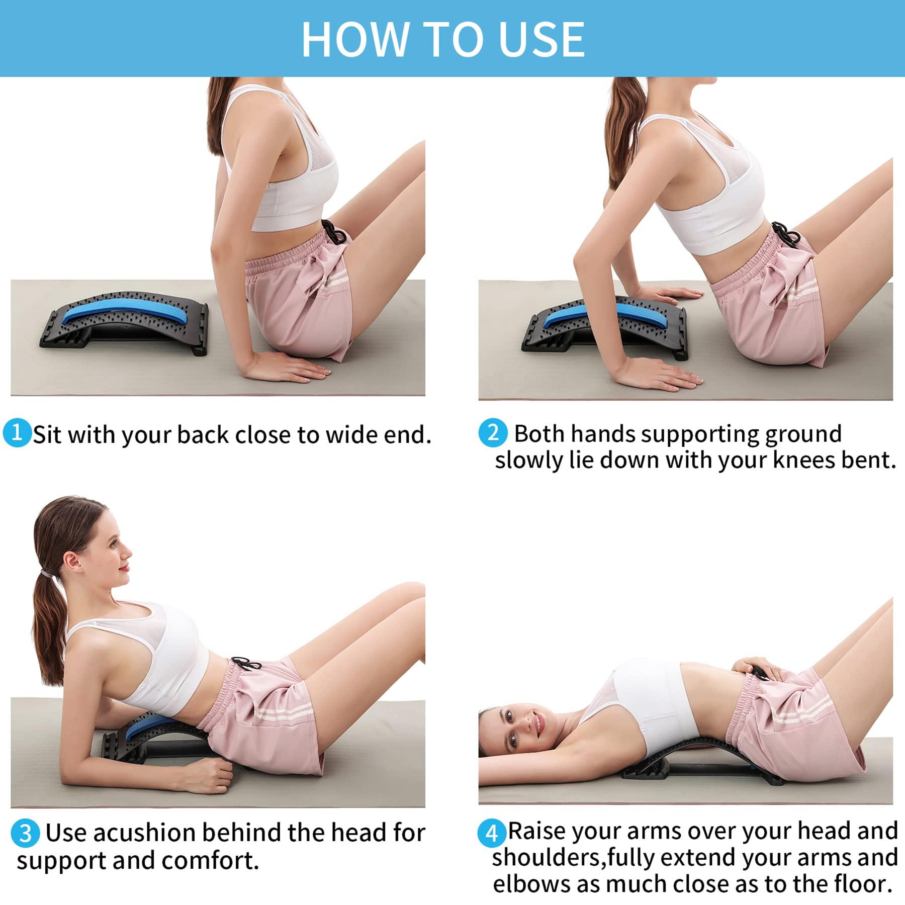 Treeking Back Cracking Device 4 Level 360lb Heavy-Duty Capacity Back Stretcher for Lower Back Spine Pain Relief, Chiroboard Stretcher Spine Board Chirosnap Back Cracker Stretcher Popping Board Massager Tool