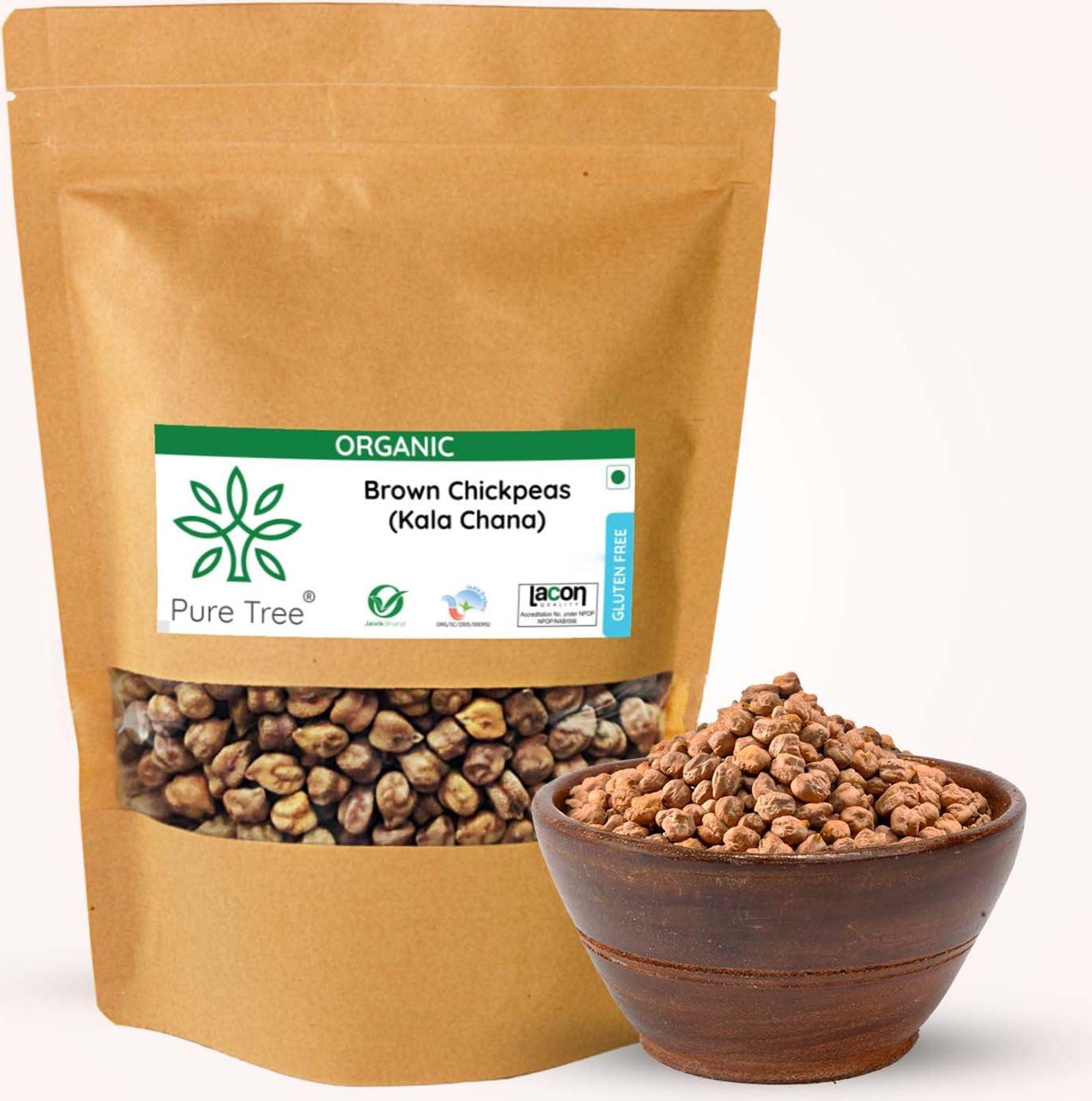 Pure Tree Pure Tree Certified Organic Kala Chana | 900 g | Brown Chickpeas | Desi Chana | Chana Whole Kadle Kalu Plant Based High Protein Kondakadalai | Black Gram Whole Black Chickpeas