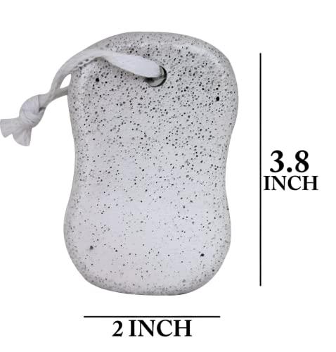 Oblivion Oblivion Personal Care Oval Shape Pumice Stone Scrubber for Body and Foot White Pack of 2