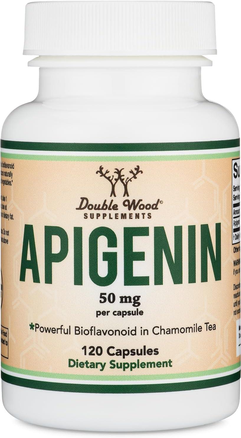 ATHINIKA NUTRITION Apigenin Supplement - 50mg per Capsule, 120 Count (Powerful Bioflavonoid Found in Chamomile Tea for Relaxation, Sleep, and Mood) Senolytic Flavonols for Aging (Gluten Free)