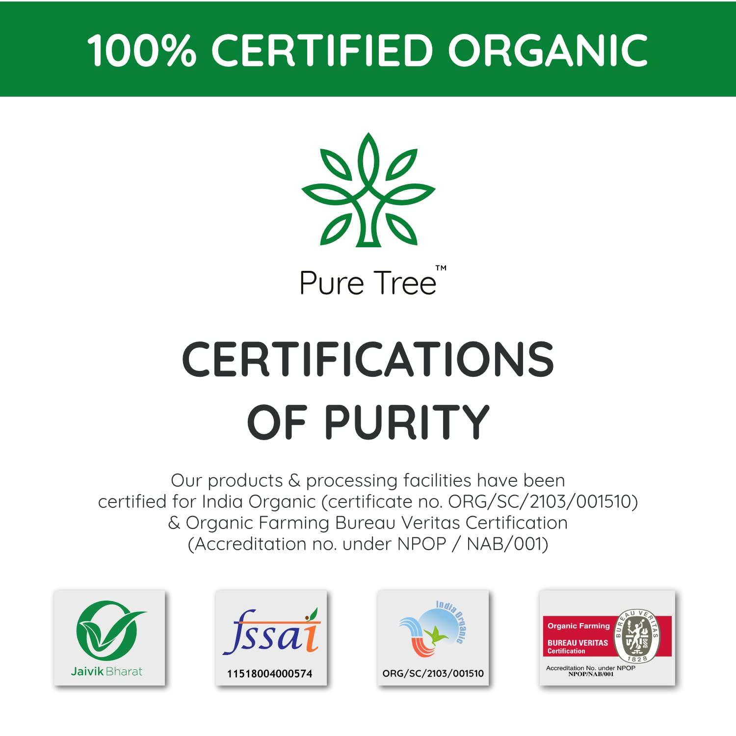 Pure Tree Pure Tree Certified Organic Black Masoor Whole | 900 g | Akkha Masoor | Sabut Masoor Dal | Brown Lentil | Whole Masoor Dal | Gluten Free | Organic Lentils Kali Masoor Dal