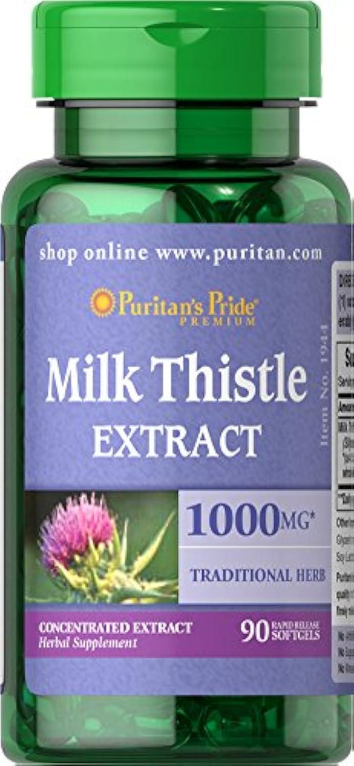Puritan's Pride Puritans Pride Milk Thistle 4:1 Extract 1000 Mg (silymarin), 90 Count