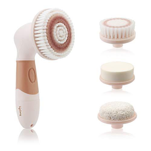 Lifelong Lifelong LLM126 Electric Portable Face Cleanser and Massager Brush with 4 Brush Heads & LLM27 Electric Handheld Full Body Massager (Brown)