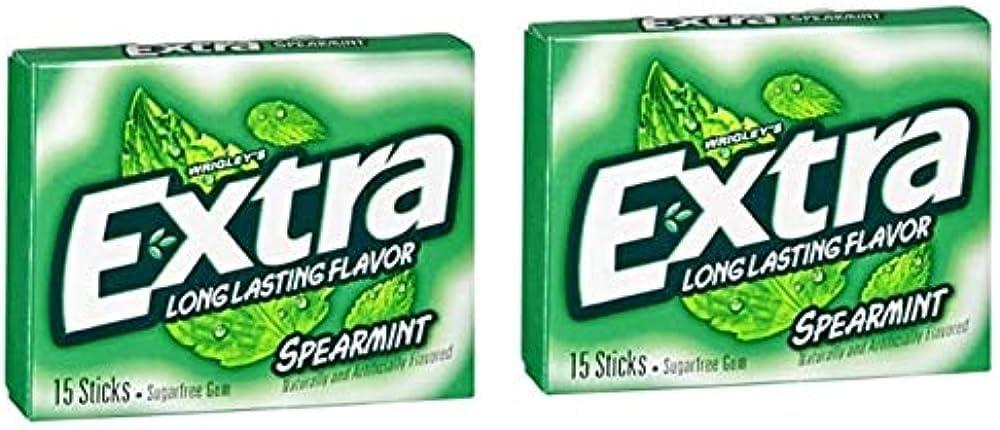 Generic Wrigley\'s Extra Long Lasting Sugar Free Chewing Gum Spearmint Flavour 81g (Pack of 2)