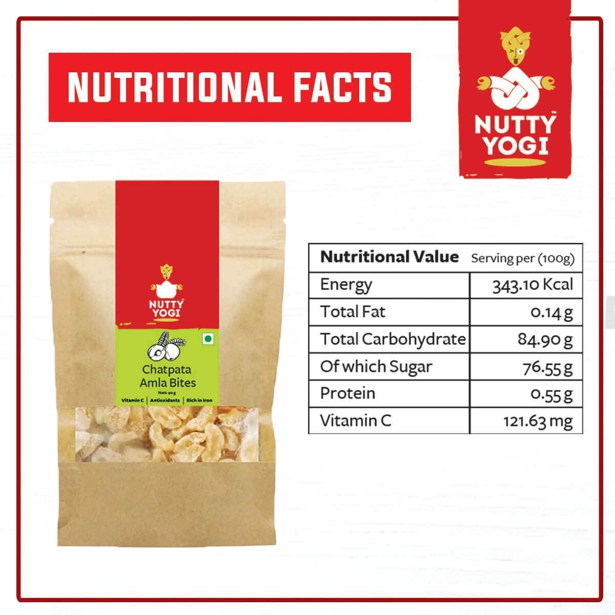 NUTTY YOGI Nutty Yogi Chatpata Amla | Rich in Vitamin C | Indian Goosberries | Rich in Iron 90gm (Pack of 3) | Mouth Freshener, Digestive,After-Meal,Mukhwas