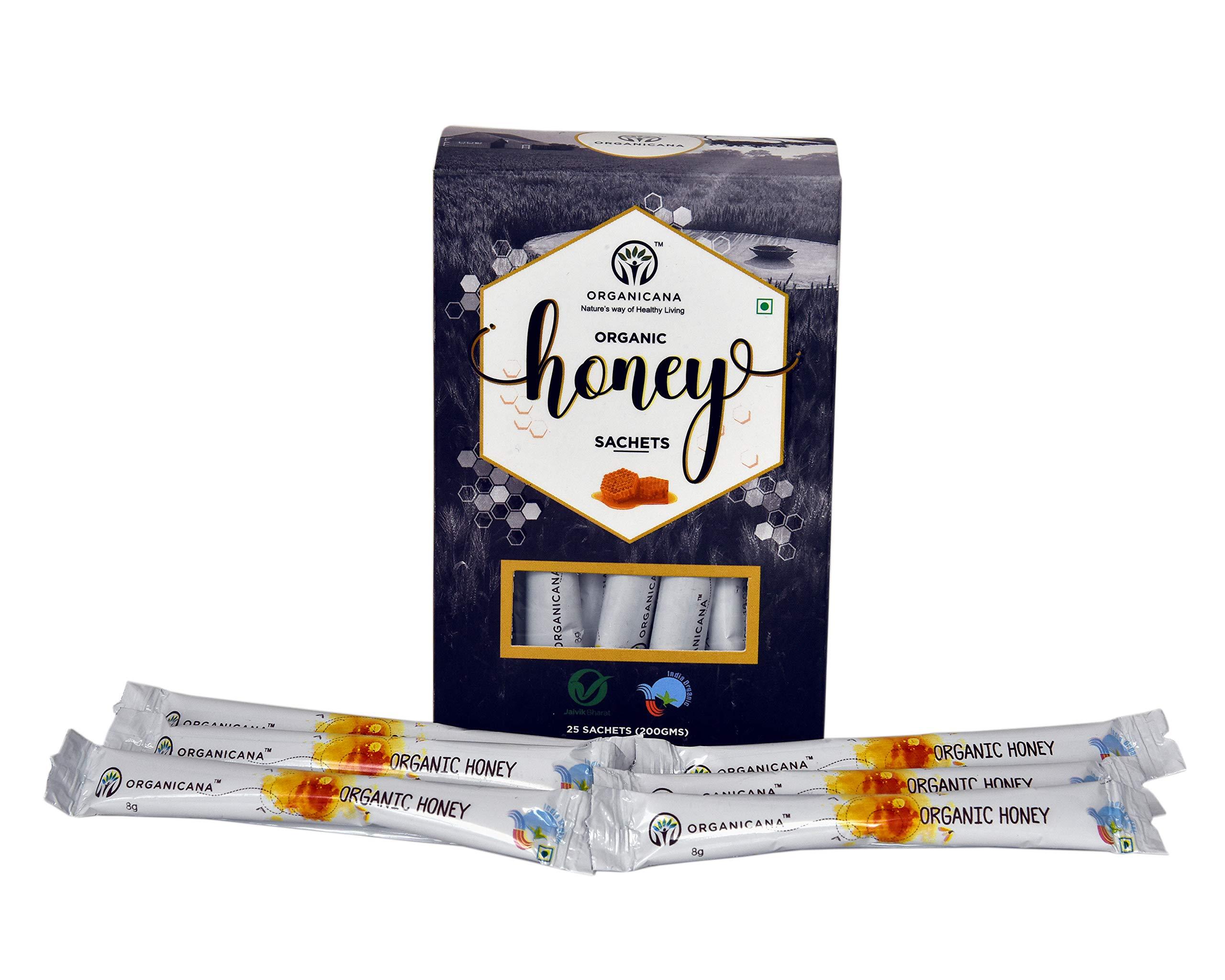 Organicana Organicana Pure Organic / Natural Honey Sachet 400gm (25 Sachets Each Box) (Pack of 2)