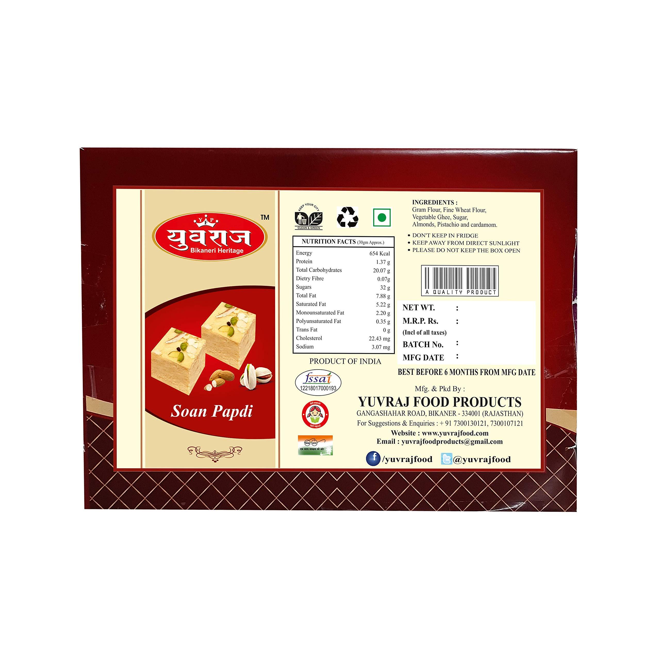 Yuvraj Food Product Yuvraj Food Product soan papdi & chilly channa chur sweet and namkeen combo pack of 2 (400 gm x 2