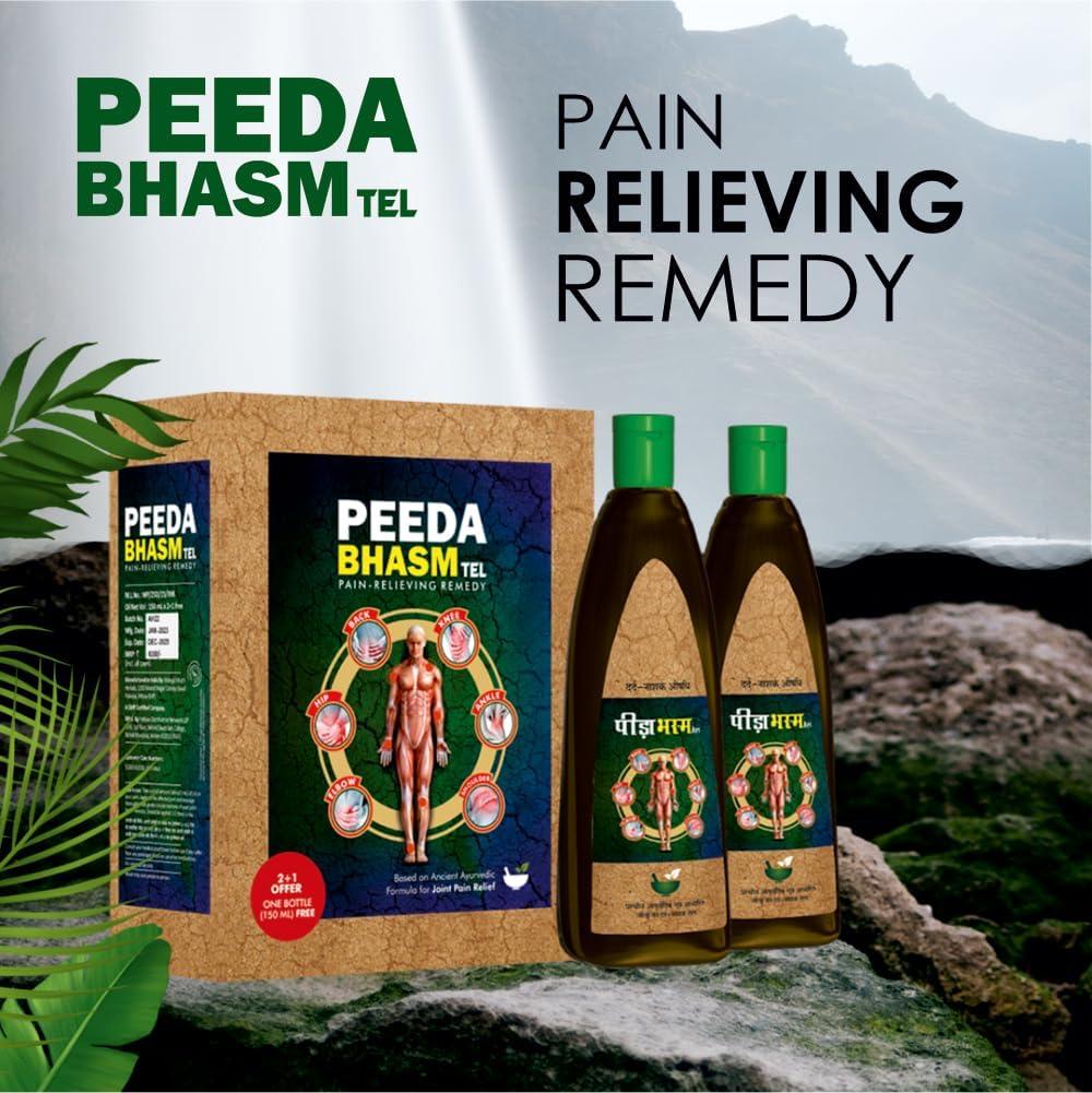 VANVASI AYURVEDA VANVASI AYURVEDA Peeda Bhasm Oil Ayurvedic Pain Relief Oil | Joint Pain Relief Oil for Body, Back, Knee, Legs, Shoulder and Muscle Pain (Pack of 3)
