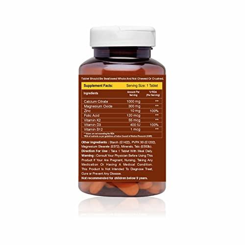 WALPAR Calcium Citrate Supplement 1300mg with Magnesium Zinc Vitamin D3 D B12 B Complex Ideal for Bone and Muscle support & Joint health Ideal for Men Women (1)