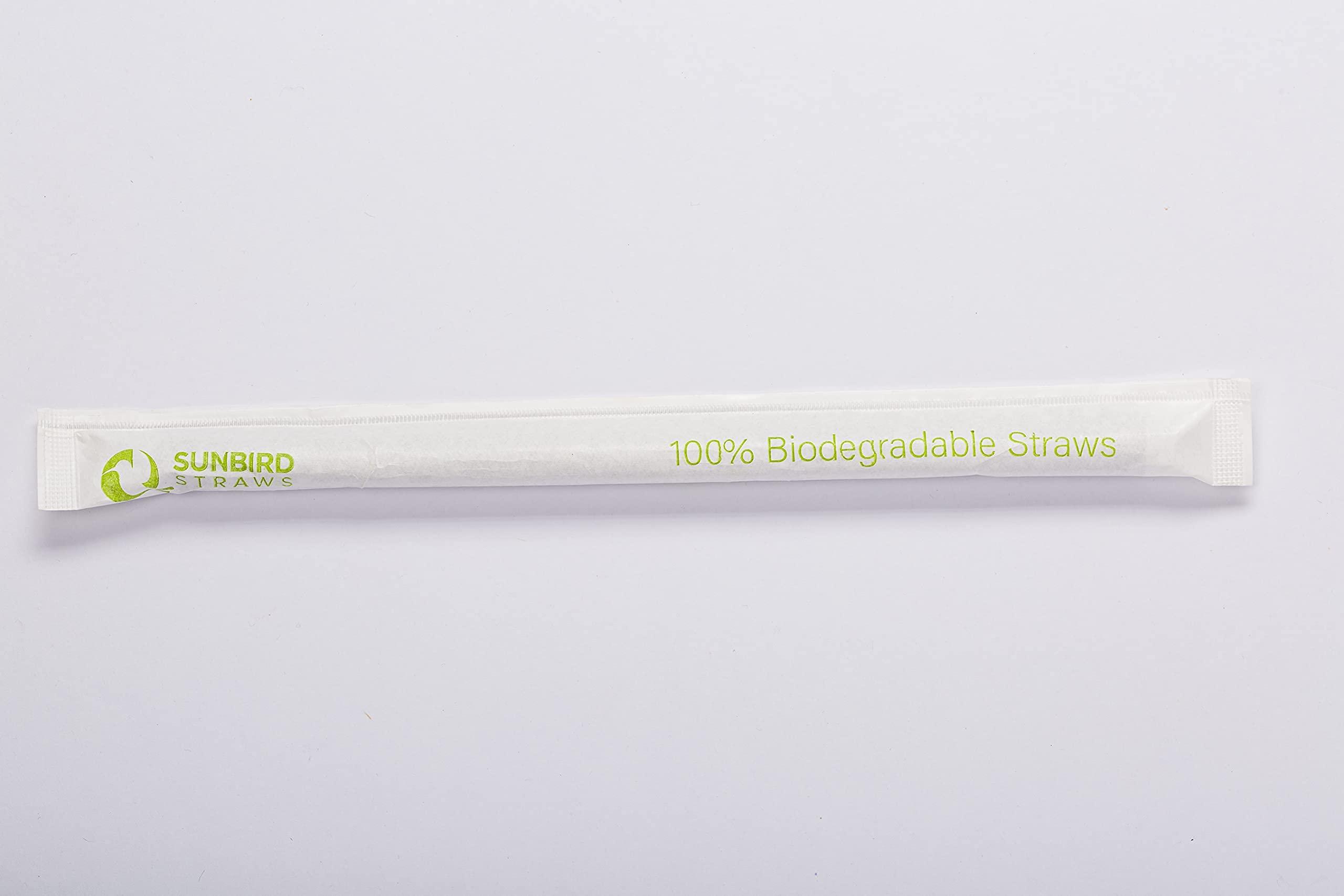 SUNBIRD Sunbird Individually Wrapped Regular Straws, Coconut Leaf Drinking Straws,Organic, Biodegradable, Sustainable, Eco-friendly (Diameter 6mm X Length 8\"), Pack of 25 straws