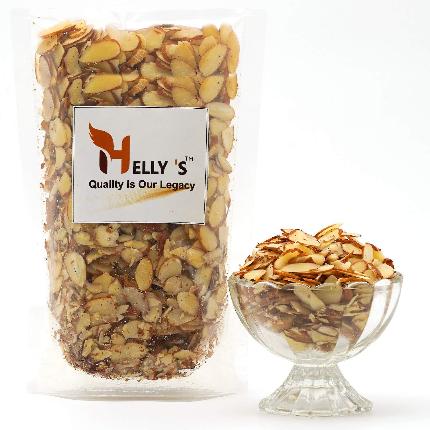 Helly's Helly's Sliced Almond Flakes with Skin (Sliced Badam / California Almonds) | 500 gm | Dry Fruit | for Baking Cookies/Biscuit