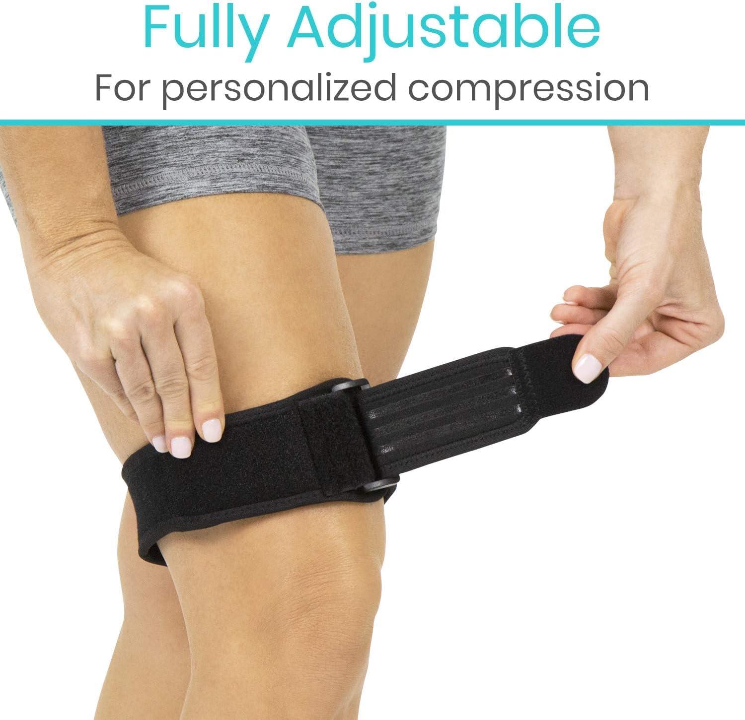 VIVE IT Band Strap by Vive - Best Iliotibial Band Compression Wrap - Outside of Knee Pain Hip Thigh IT Band Syndrome Support Brace for Running and Exercise - Vive Guarantee