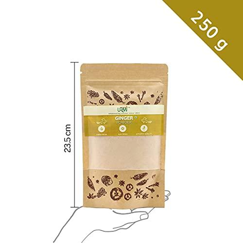 URMI URMI Dry Ginger Powder | Freshly Ground Adrak Powder | Saunth Powder | Ginger Root Powder | Powdered Ginger for Tea | 250 Grams