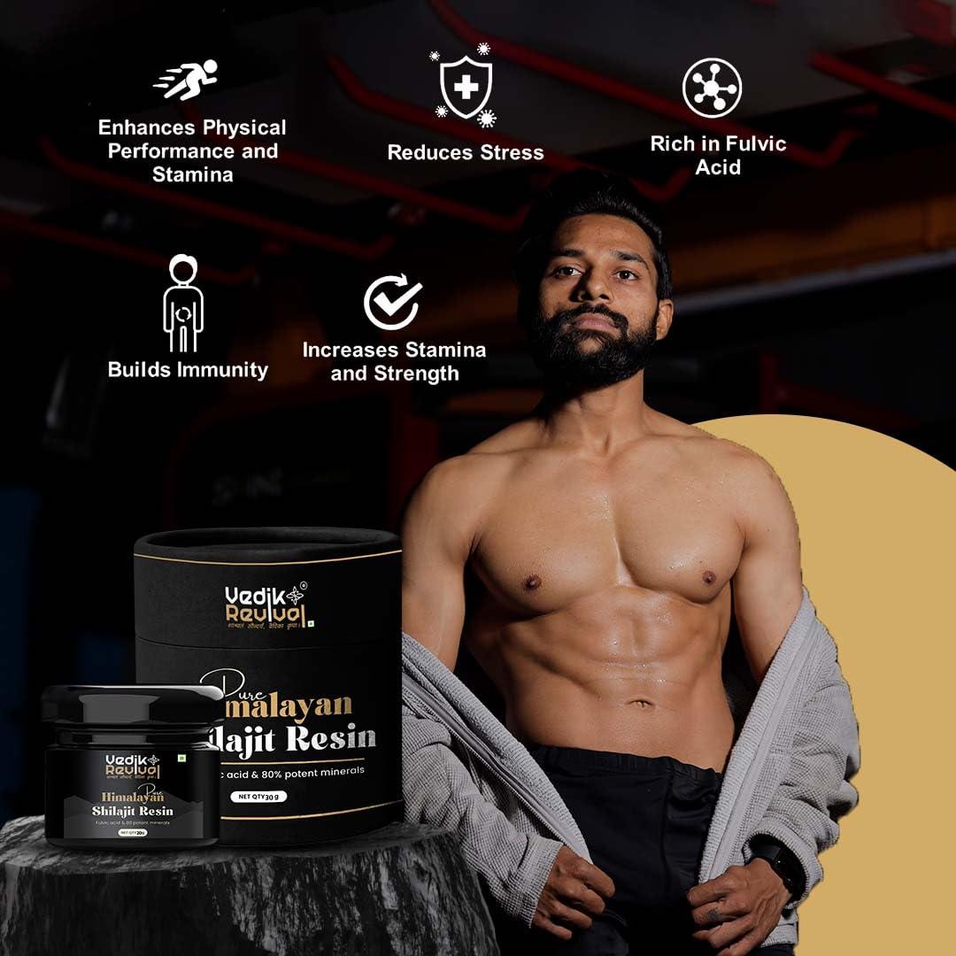 VEDIK REVIVAL Vedik Revival Pure Himalayan Shilajit Resin - Natural Rems for Endurance & Stamina - Organic Benefits with pure shilajit 20 gm