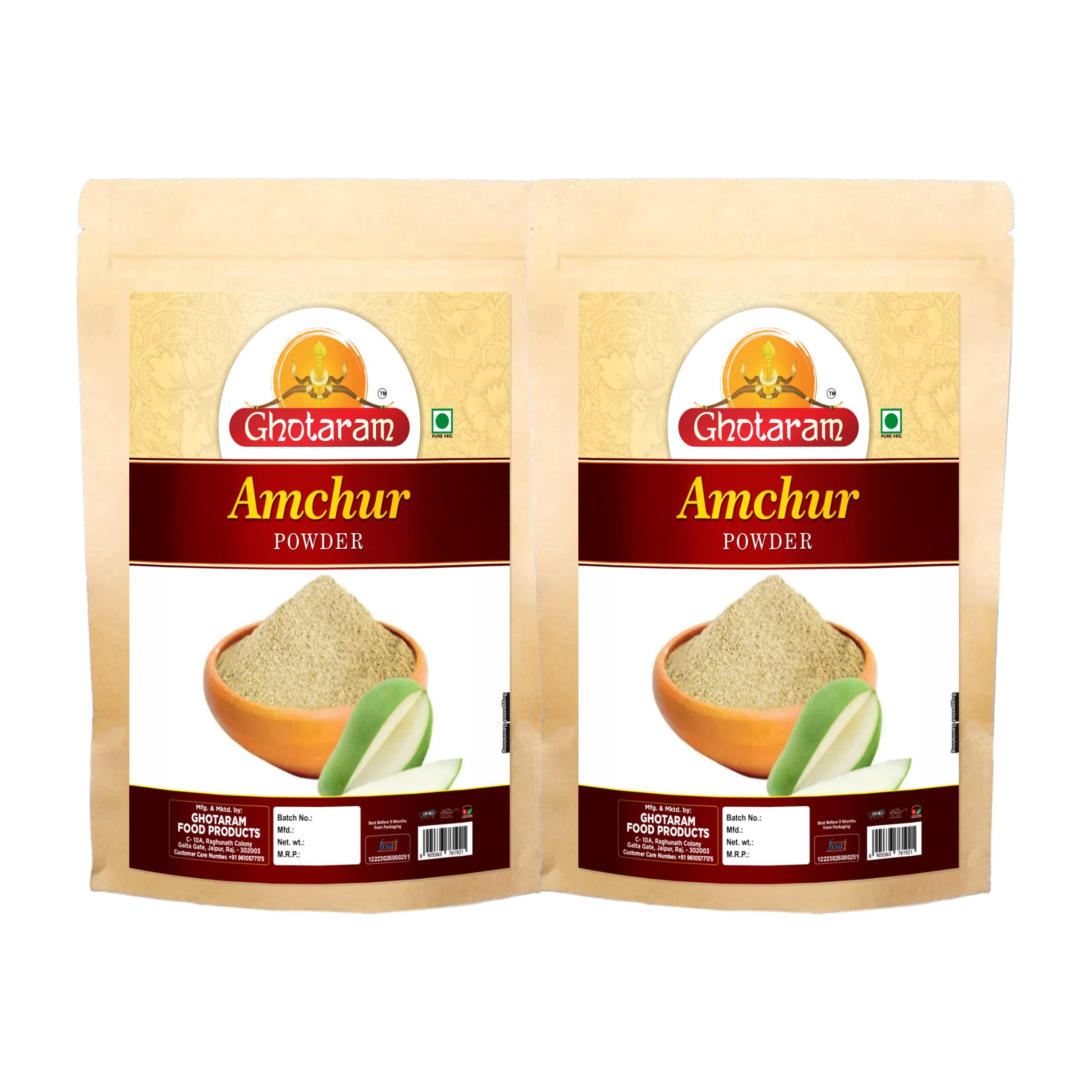 GHOTARAM Ghotaram Dry Green Mango Powder|Khatai or Khata powder/Kachi Keri Powder/Aam Churn|Amchur Powder/Dry Mango Powder/Amchoor Powder/Aamchur Powder/Maanga Thool/Maanga Podi-80Gx2Pk