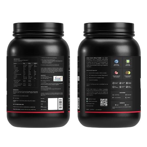 Athlab Athlab (by Nutrabay) Instant Whey Protein Concentrate Powder - 1kg, Strawberry | 25g Protein, 5.6g BCAA | Easy to Digest | Lab Tested | Naturally Flavored & Sweetened with Monkfruit | For Men & Women