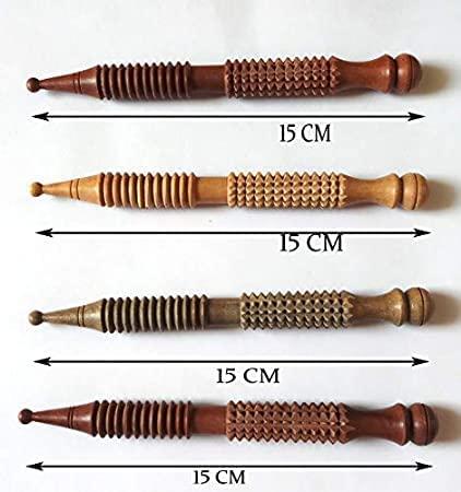Silistar Silistar Acupuncture Jimmy Stick Acupressure massager Tools in wood (Brown) (Pack of 4) Reflexology Acupressure Tools| acupressure stick in wooden| acupressure stick wooden|