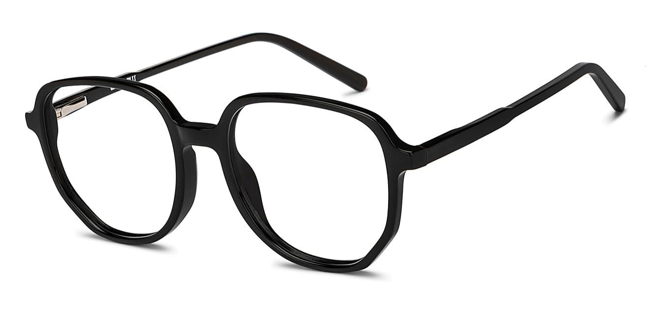 LENSKART BLU LENSKART BLU | Zero Power Blue Cut Computer Glasses | Anti Glare, Lightweight & Blocks Harmful Rays | UV Protection Specs | Black | Men & Women | Small | LB E16059