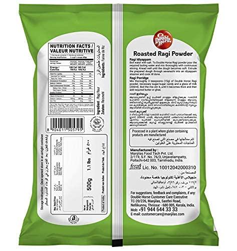 Double Horse Double Horse Healthy Roasted Ragi Powder - 500 g (Pack of 3) | Finger Millet Powder |Nachni Flour |Organic|