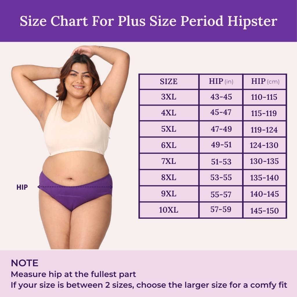 Adira Adira | Reusable Period Panty for Women | Hipster Fit | Reusable | Leakproof Panty for Periods | Low to Medium Flow | Use with Pad | Plus Size | Pack of 2 | Magenta | 7XL