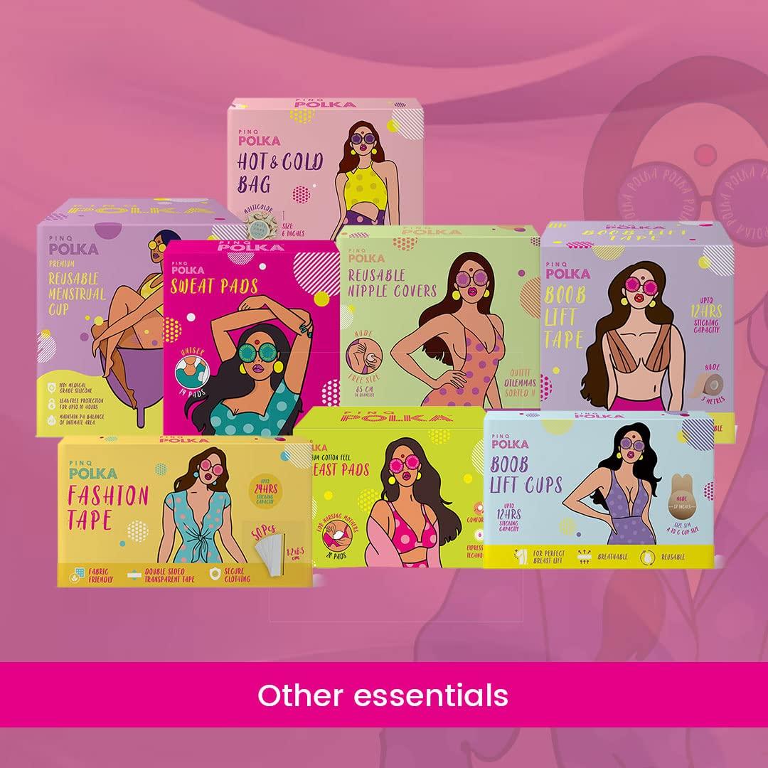 pinq polka PINQ POLKA Premium Sanitary Pads(XXL-330mm) with 25 (Large-180mm) Pantyliners for Discharge, Organic Cotton Soft Feel|Rash Free|Ultra Thin for Night & Heavy Flow Combo with Disposable Pouch, 35 Pieces