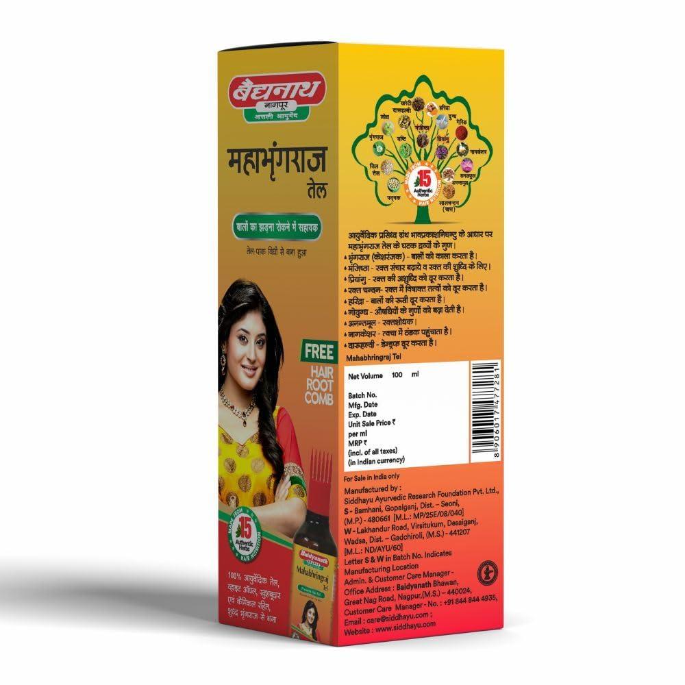 Baidyanath Baidyanath Bhringrajasava 450 Ml Syrup & Mahabhringraj Tel 100 Ml