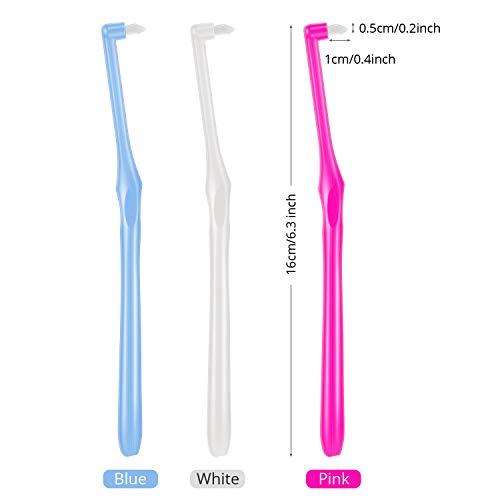 Boao 12 Pieces Tufted Toothbrush End-Tuft Tapered Trim Toothbrush Soft Trim Wisdom Toothbrush Single Compact Interdental Interspace Brush