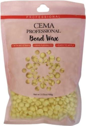 CEMA Cema Hard Wax Beans For Painless Hair Removal, Brazilian Waxing For Face, Eyebrow, Back, Chest, Bikini Areas, Legs At Home (100Gm) white