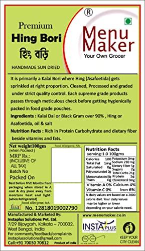 Menu Maker Menu Maker Select Premium Hing Bori, Masoor Dal Bori and Matar Dal Bori Combo Pack 300g, Pack of 3,100g Each
