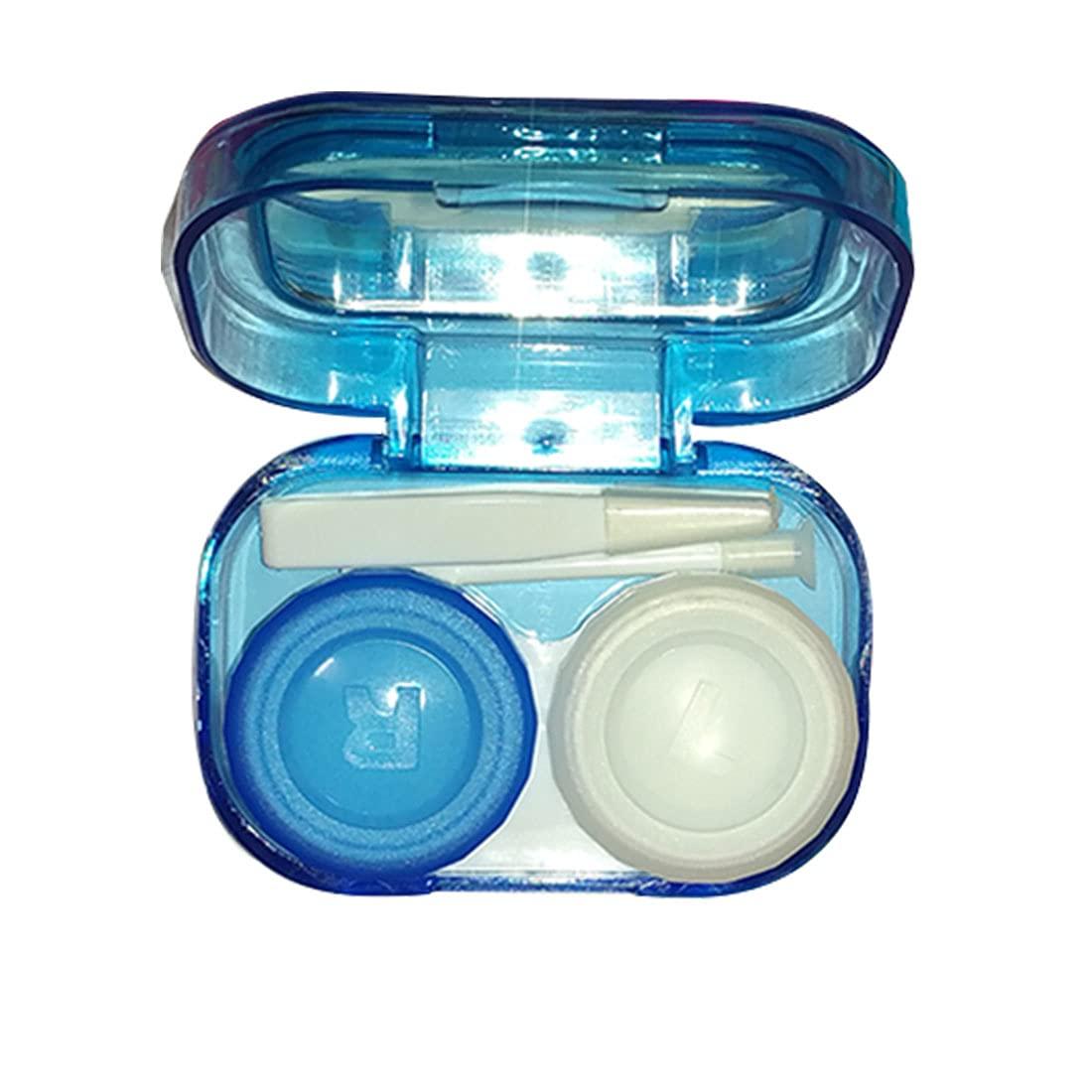 SOFT EYE Soft eye Contact Lens Holder Travel Kit Case Box Container Holder with Mirror Tweezers and Solution Bottle (Random Color)(1 pc only)