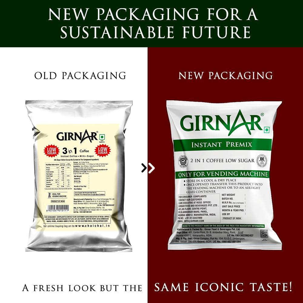 Girnar Girnar Instant Premix 3 in 1 Coffee (1kg Low Sugar Pack)