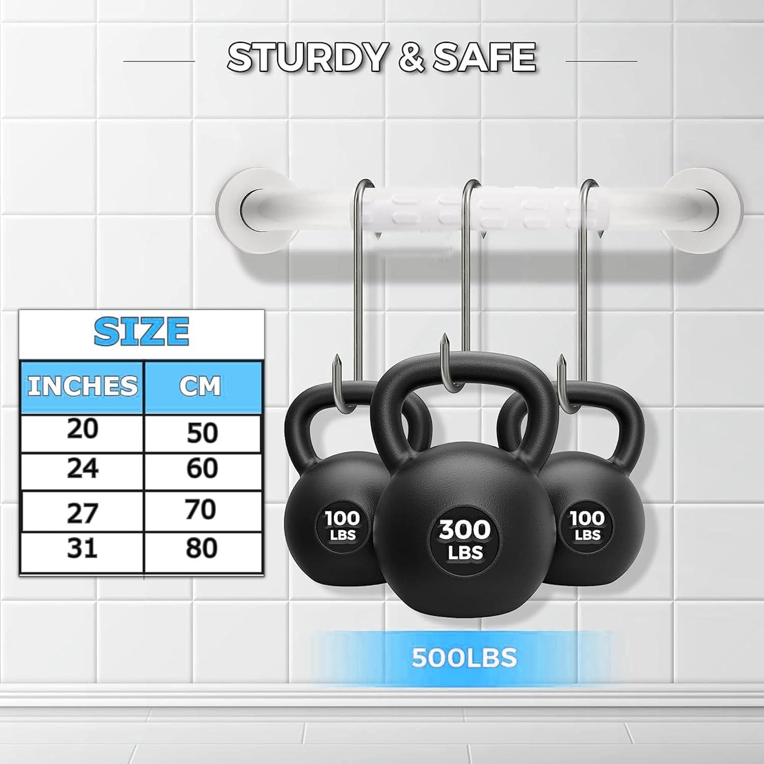 NUCARTURE NUCARTURE 28 INCH Grab bar for Bathroom Toilet Handrails Bathroom Safety Stainless Steel Wall Mounted Grab Bar Hand Support Safety Rail Handle for Senior Citizen (I Shape)