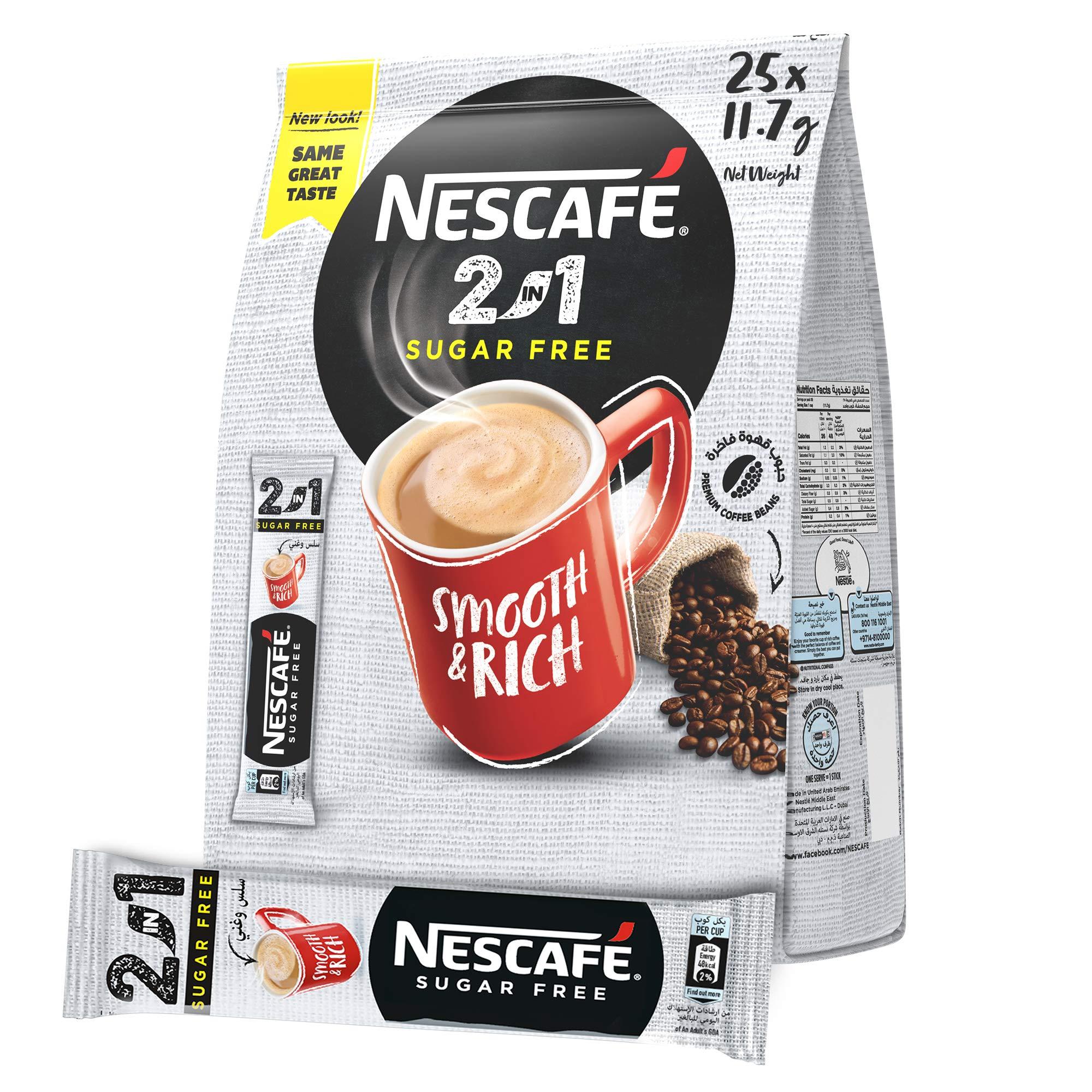 Nescafé Nescafe Sugar-Free 2 In 1 (25 Sticks) Pouch, 292.5 Gm, Coffee
