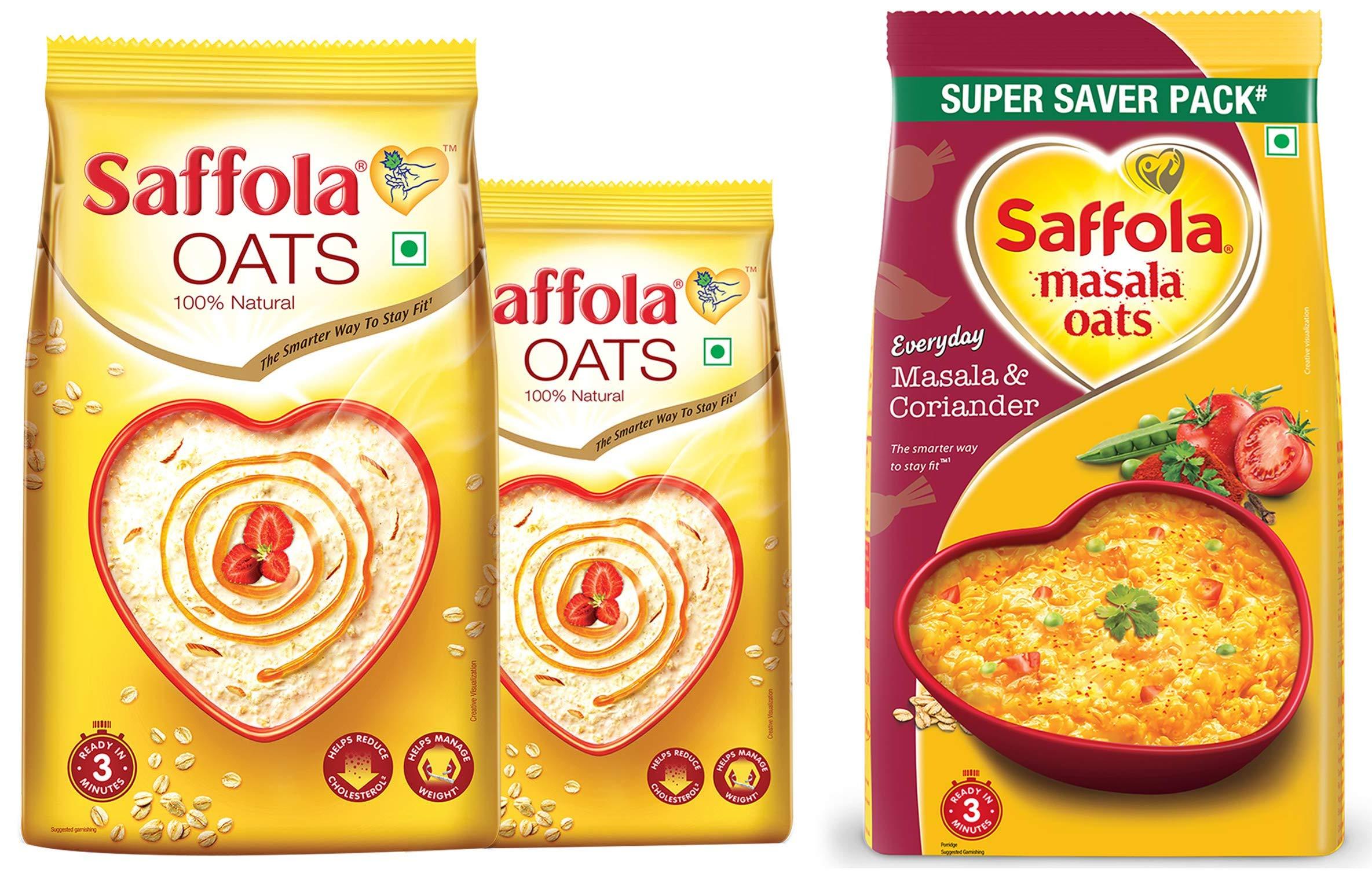 Saffola Saffola Oats, 1 kg with Free Saffola Oats 400 gm + Saffola Masala Oats Masala and Coriander, 500g